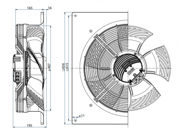 Ventilator axial de aspiratie Hidria R14P-50APS, Ø 500 mm